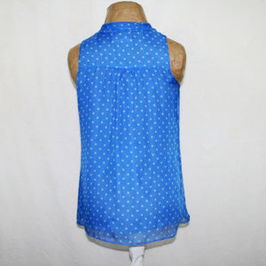 Blue Tassel Tops - Blue Tassel Small Polka Dot Silk Sleeveless Top Blue Tassel Tops - Blue Tassel Small Polka Dot Silk Sleeveless Top